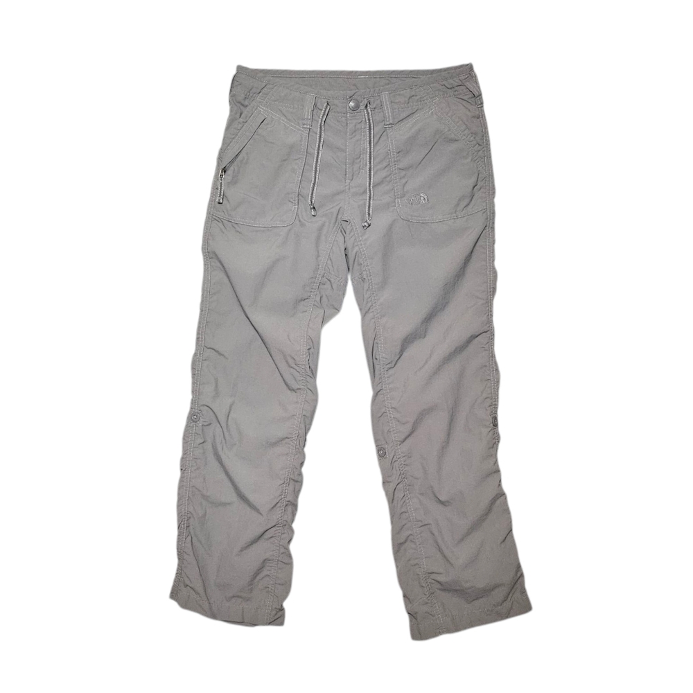 North Face Pants Tempest Grey Lightweight Summer Hiking Waist Tie Up Leg sz 10
